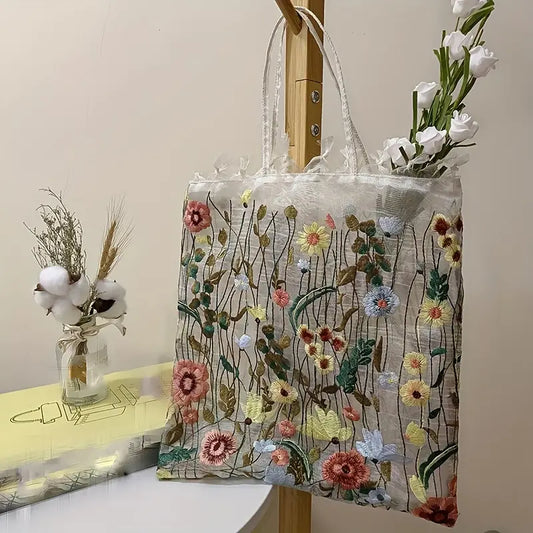 Embroidered Flower Pattern Bag